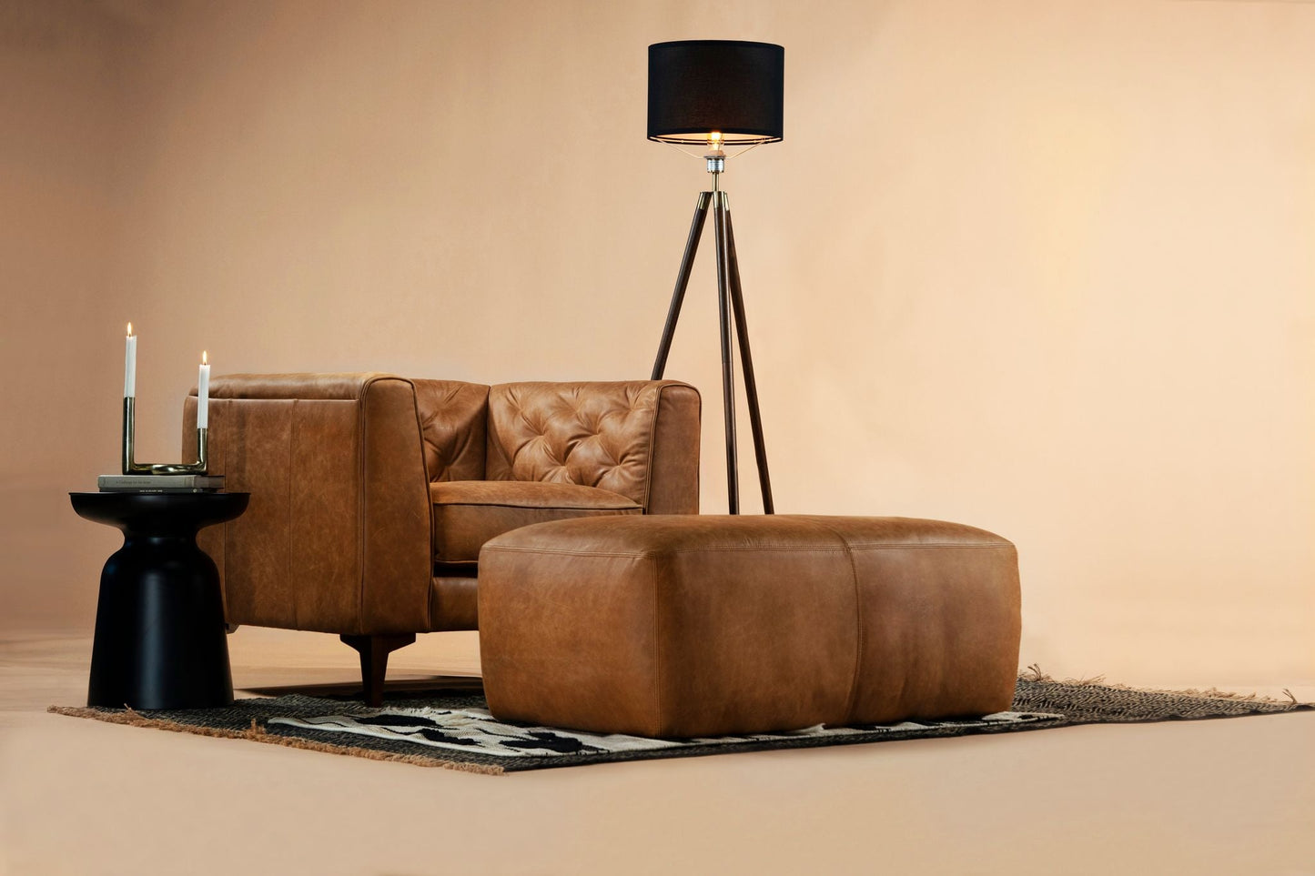 Pouf in pelle Denver