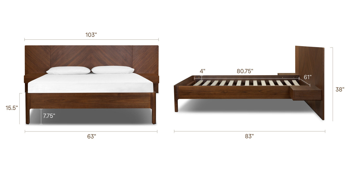 Letto basso Amalfi con comodini