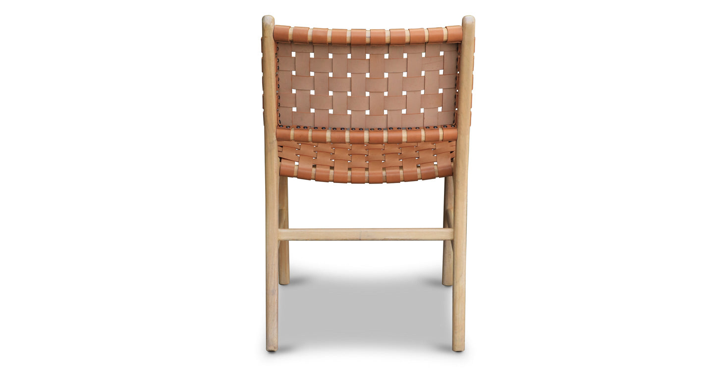 Sedia da pranzo Banda in teak e pelle