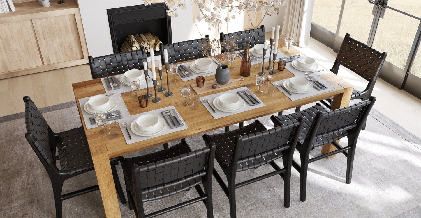 Sedia da pranzo Banda in teak e pelle