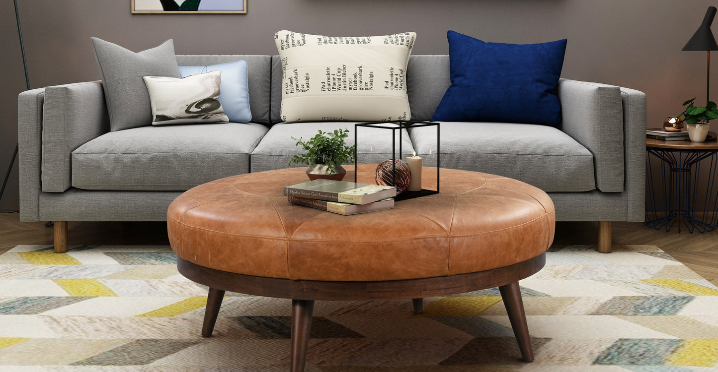 Pouf in pelle Gio
