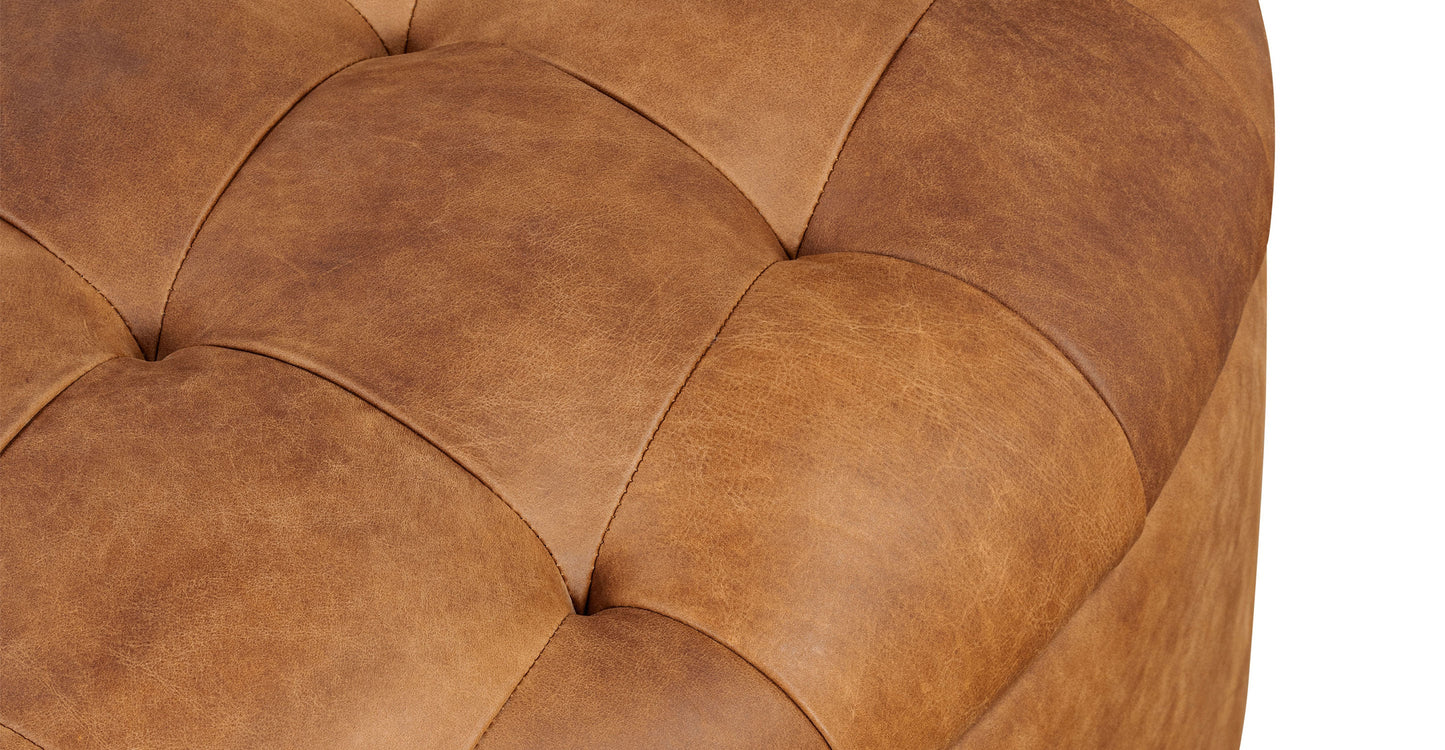 Pouf contenitore in pelle Zahra