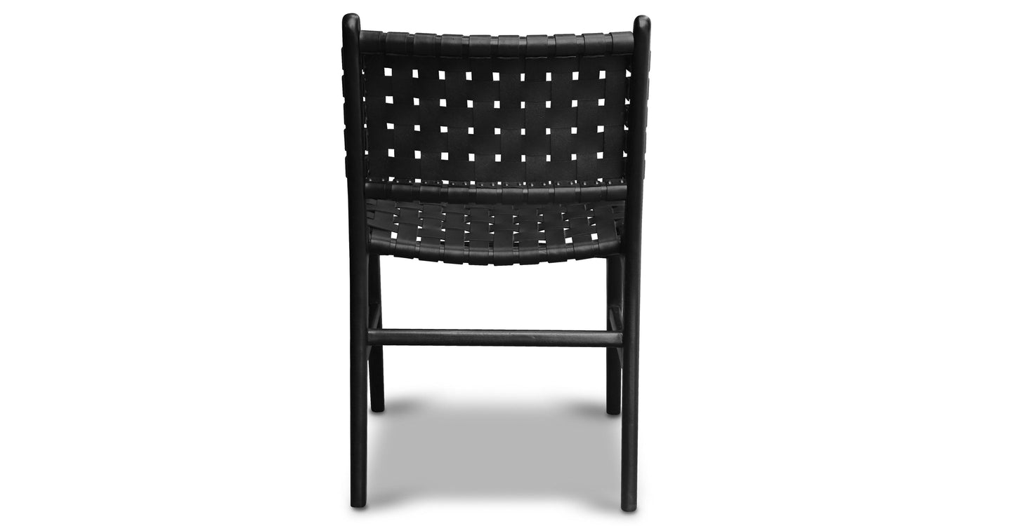 Sedia da pranzo Banda in teak e pelle