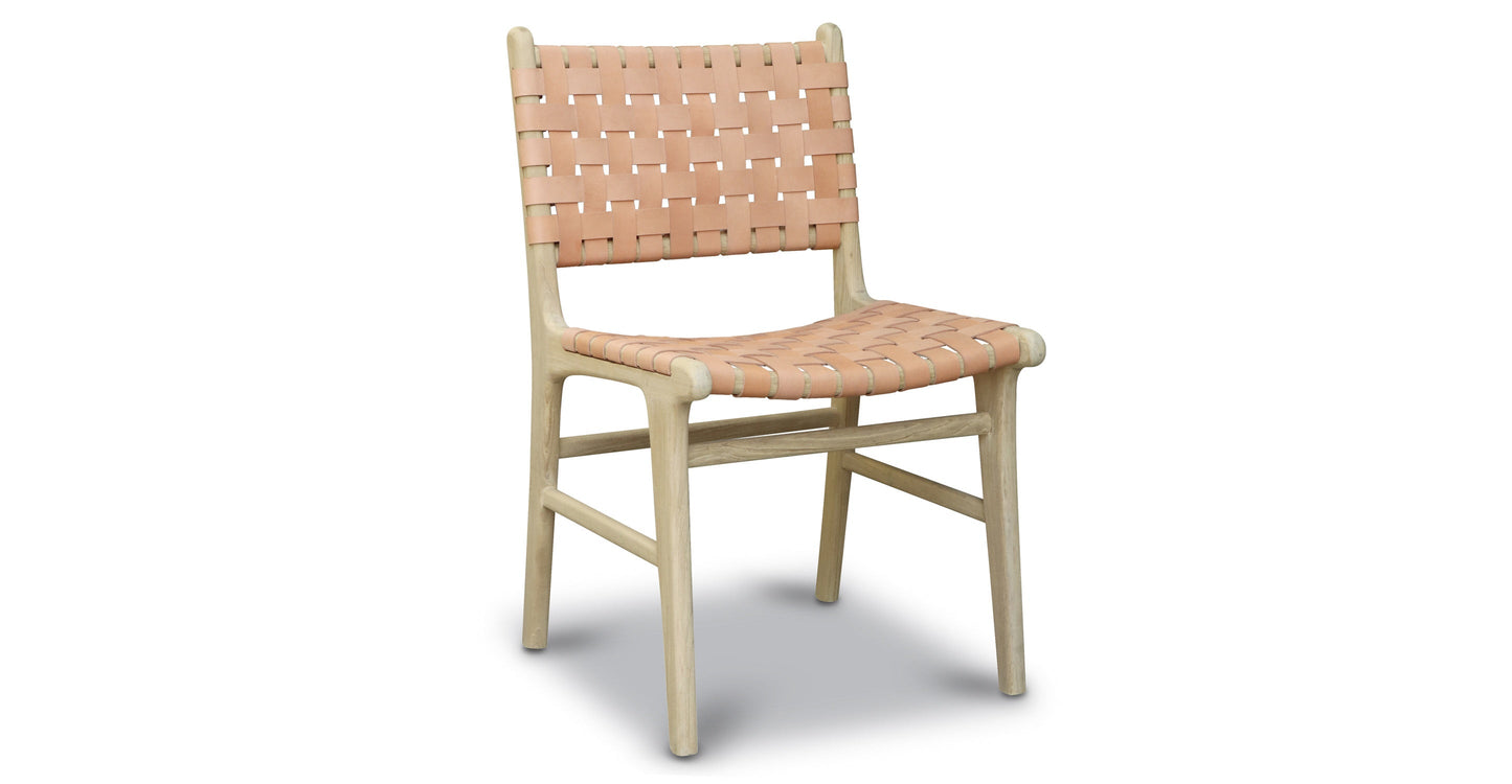 Sedia da pranzo Banda in teak e pelle