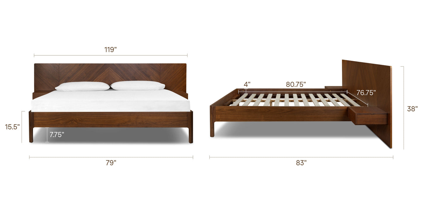 Letto basso Amalfi con comodini
