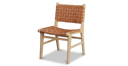 Sedia da pranzo Banda in teak e pelle