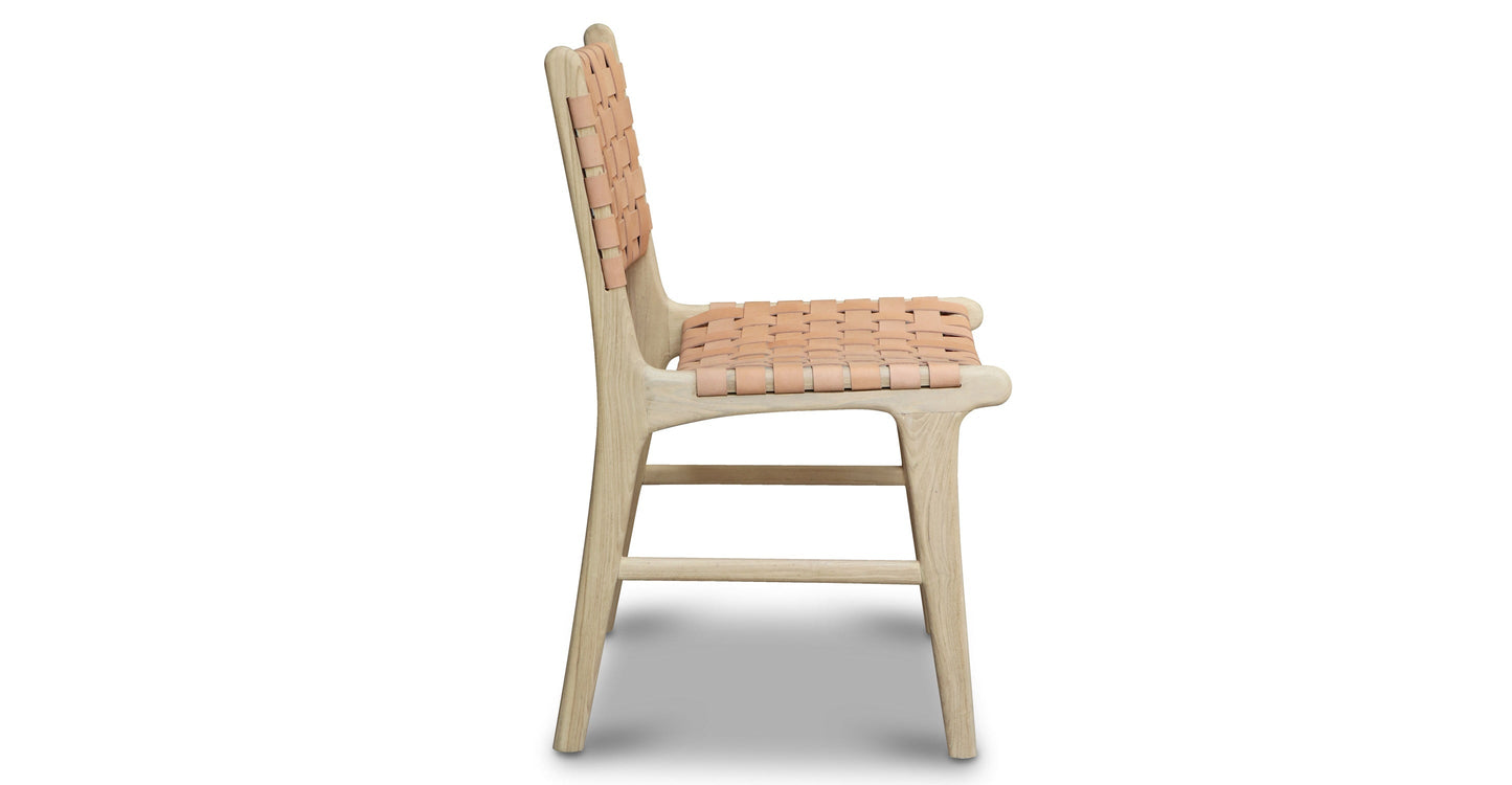 Sedia da pranzo Banda in teak e pelle