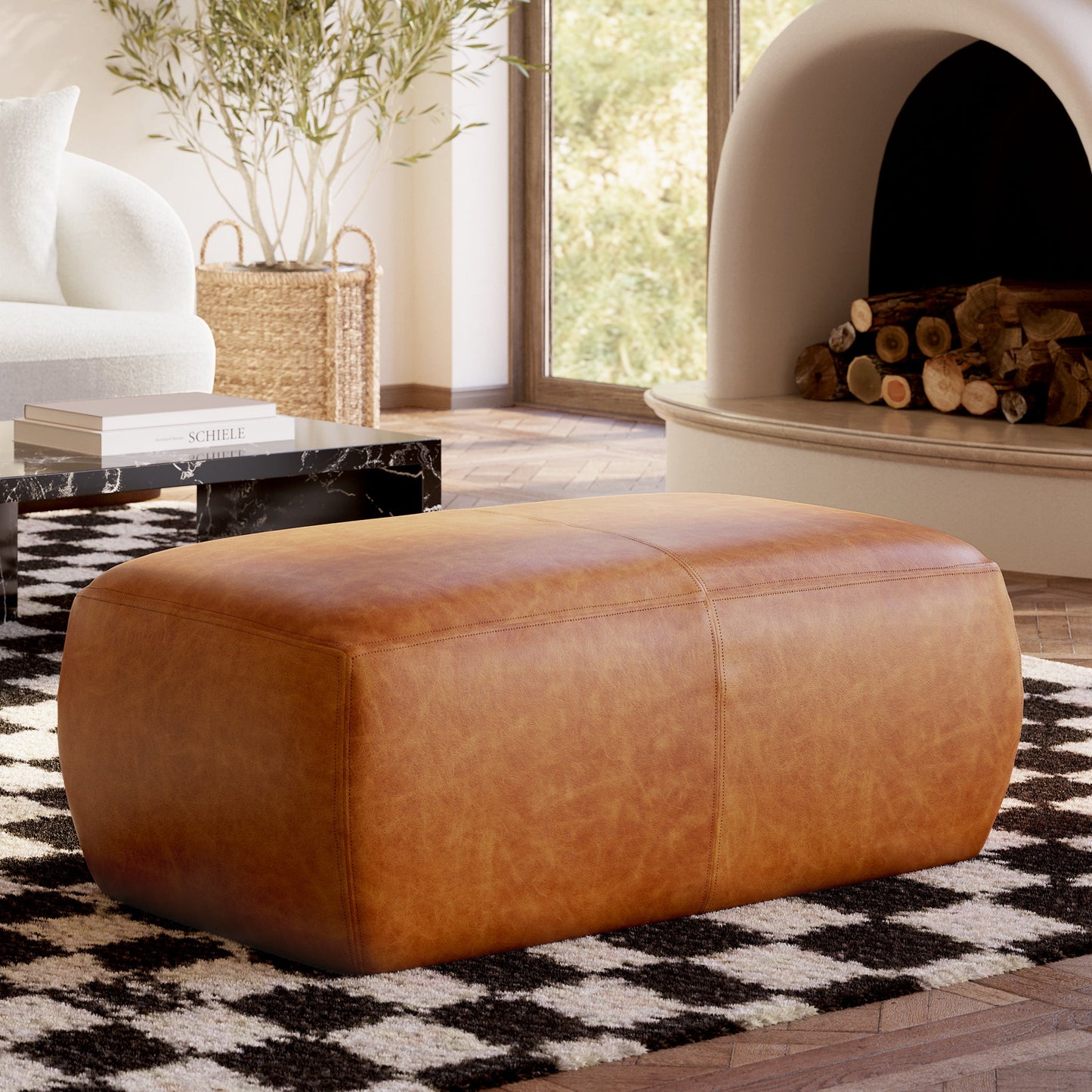 Pouf in pelle Denver