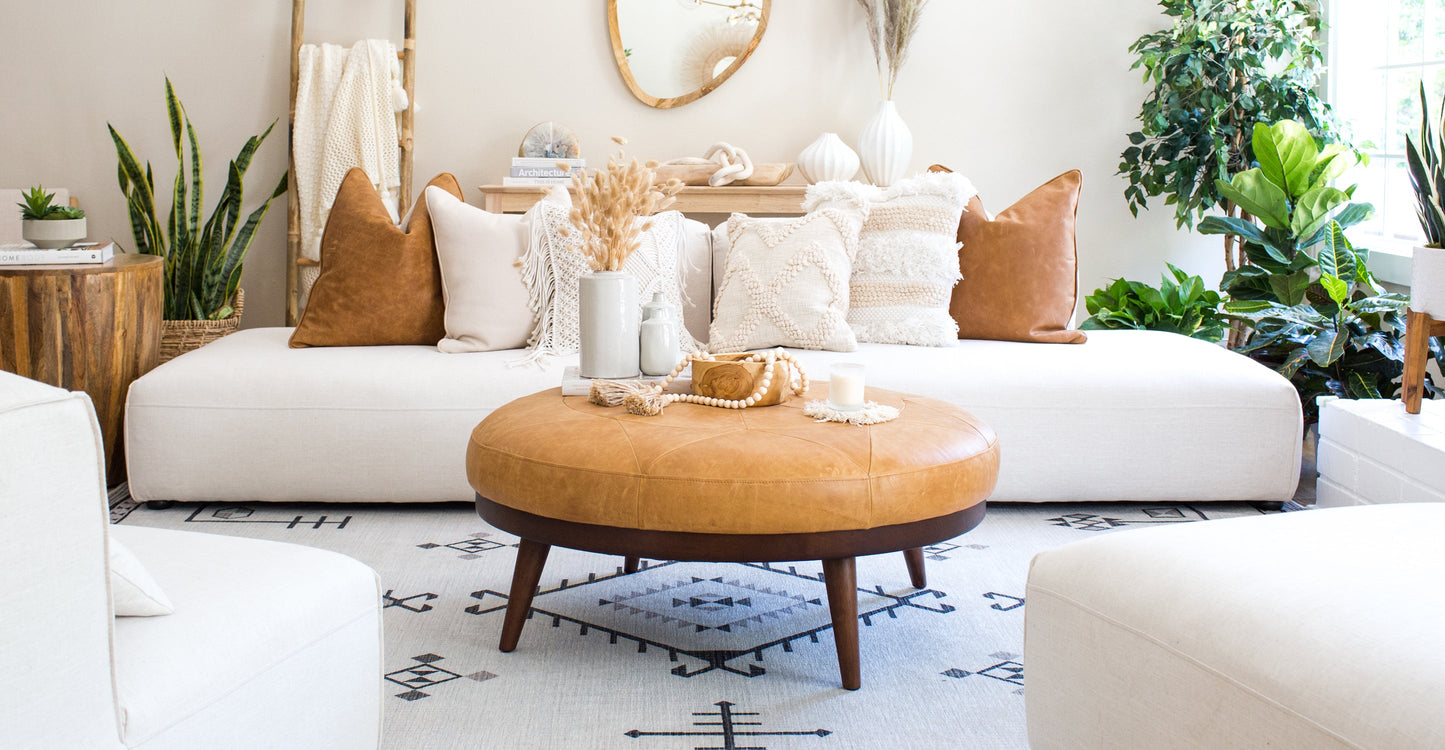 Pouf in pelle Gio