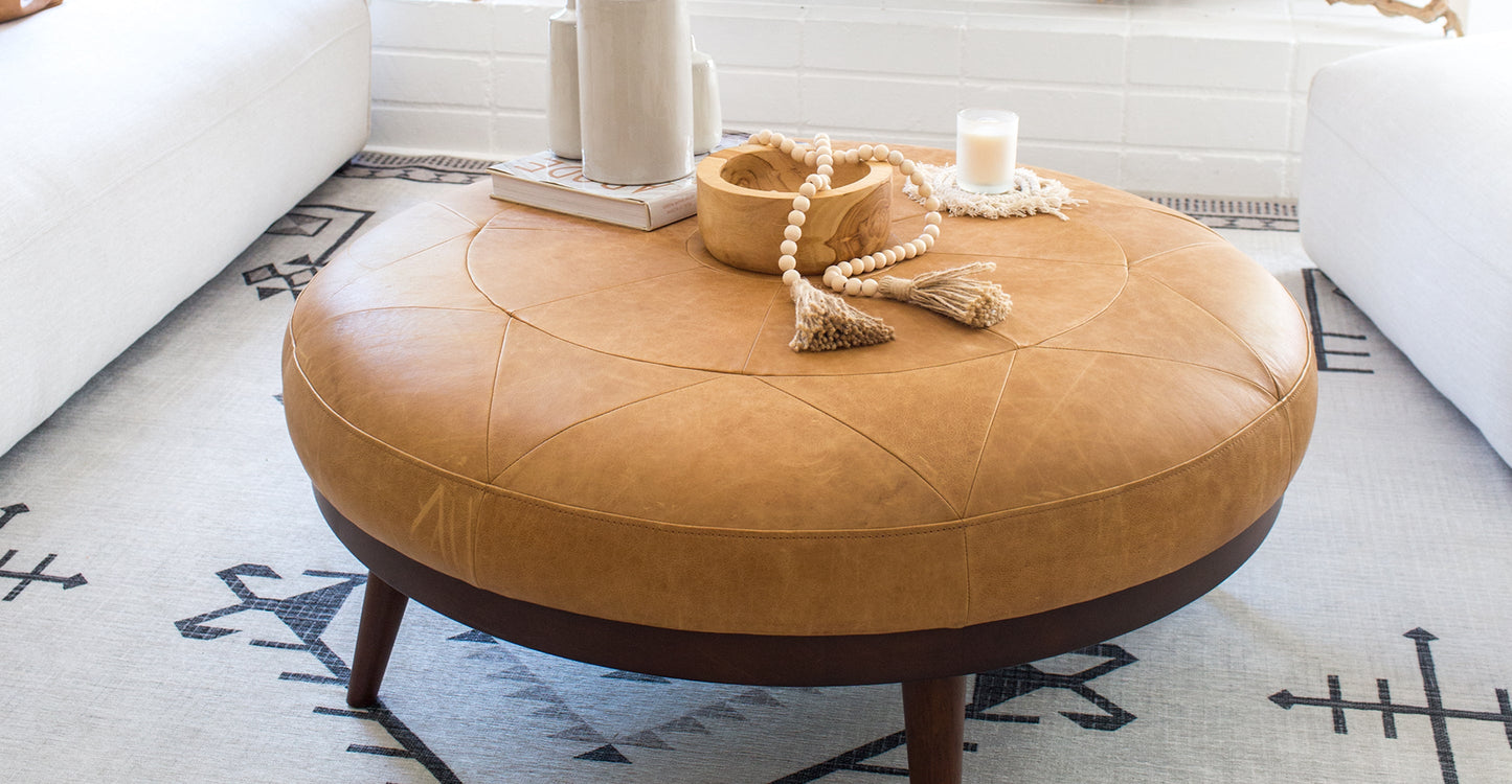 Pouf in pelle Gio