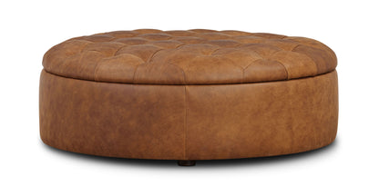 Pouf contenitore in pelle Zahra
