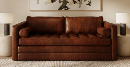 Divano letto trasformabile estraibile in pelle Napa 82