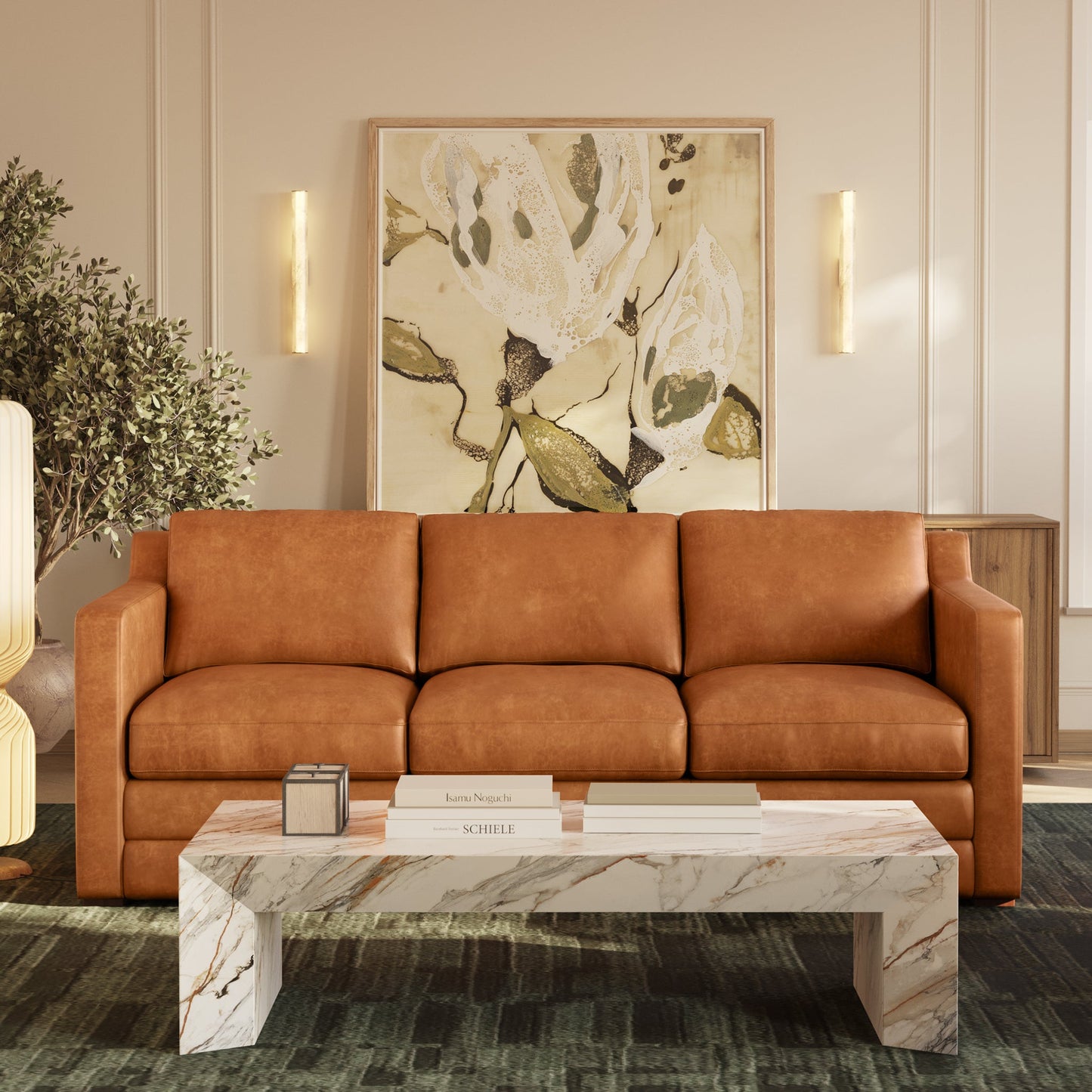 Divano letto trasformabile in pelle Sorrento