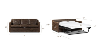 Divano letto trasformabile in pelle Sorrento