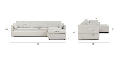 Divano letto componibile Argos con letto a destra