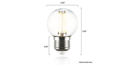 Lampadina a filamento LED trasparente Koby G16.5
