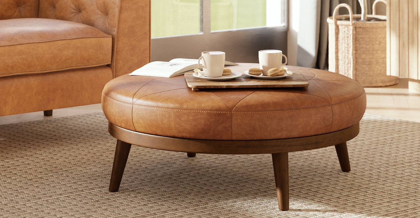 Pouf in pelle Gio
