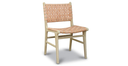 Sedia da pranzo Banda in teak e pelle